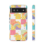 Samsung Galaxy, Apple iPhone, Google Pixel Phone Case in Retro Rainbow Checkers