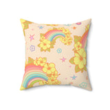 Throw Pillow in Retro Rainbows