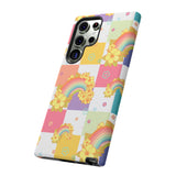 Samsung Galaxy, Apple iPhone, Google Pixel Phone Case in Retro Rainbow Checkers