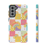 Samsung Galaxy, Apple iPhone, Google Pixel Phone Case in Retro Rainbow Checkers