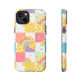 Samsung Galaxy, Apple iPhone, Google Pixel Phone Case in Retro Rainbow Checkers