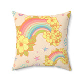 Throw Pillow in Retro Rainbows