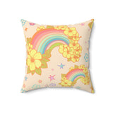 Throw Pillow in Retro Rainbows