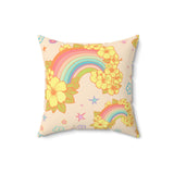 Throw Pillow in Retro Rainbows