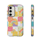 Samsung Galaxy, Apple iPhone, Google Pixel Phone Case in Retro Rainbow Checkers