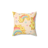 Throw Pillow in Retro Rainbows