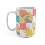 Jumbo 15 oz Mug in Retro Rainbow Checkers