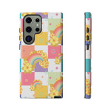 Samsung Galaxy, Apple iPhone, Google Pixel Phone Case in Retro Rainbow Checkers