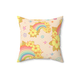 Throw Pillow in Retro Rainbows