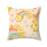 Throw Pillow in Retro Rainbows