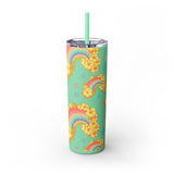 20 oz. Skinny Tumbler in Retro Rainbows