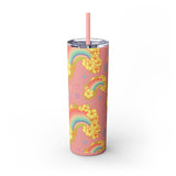 20 oz. Skinny Tumbler in Retro Rainbows