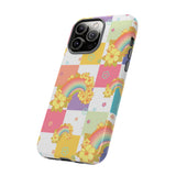 Samsung Galaxy, Apple iPhone, Google Pixel Phone Case in Retro Rainbow Checkers